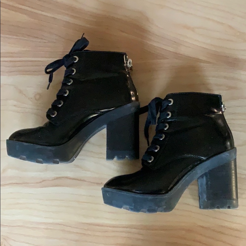ALDO black leather booties